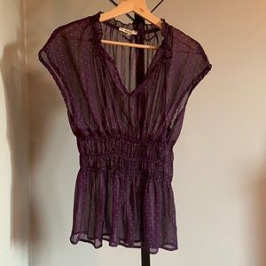Sheer purple blouse